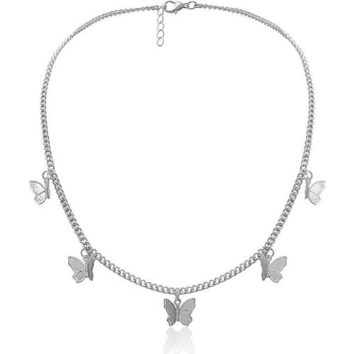 Butterfly Pendant Necklace Mens and Womens Chain Jewelry Exquisite and Small Butterfly Necklace Women