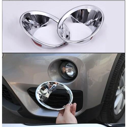 A Pair Carbon Fiber/Chrome Polish Front Fog Light Lamp Cover Trim For BMW X1 F48 2016 2017 2018 2019 Car Accessories