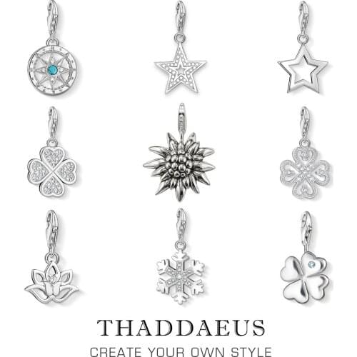 Pendant Edelweiss , 2019 Winter Brand New Pure 925 Sterling Silver Jewelry Europe Style Bijoux Accessories Gift For Men Woman