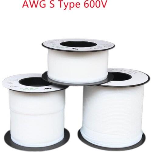 20M/1Lot AWG S Type Translucent Teflo Tube PTFE Pipe 600V 28 26 24 23 22 21 20 19 18 17 16 15 14 13 12 11 10 9 8S