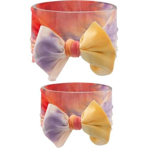 0-6 Years Baby Headband Set Newborn Baby Tie-dye Bow Elastic Headband Mother and Daughter Headband Baby Turban