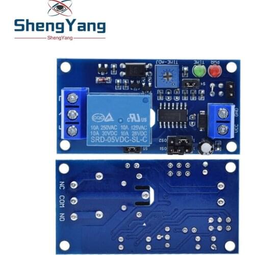 DC 5V 12V Time Relay Module Normal Open Time Delay Relay Timing Relay Control Switch Adjustable Potentiometer LED Indicator