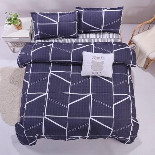 Grid King Size Duvet Cover Set Breathable & Comfortable Comforter Cover Bed Linen Pillowcases For Home/Hotel