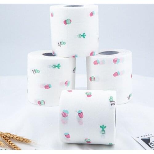 2021 New Funny Printed Pattern Toilet Paper 2 Layers 250 Sheets Wood Pulp Roll Paper
