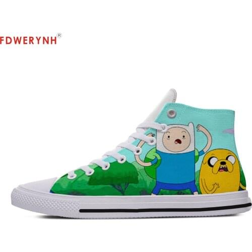 Womens Customized Casual Canvas Shoes Cute For Adventure Time High Top Shoes Independent Design Women Breathable Custom Shoes