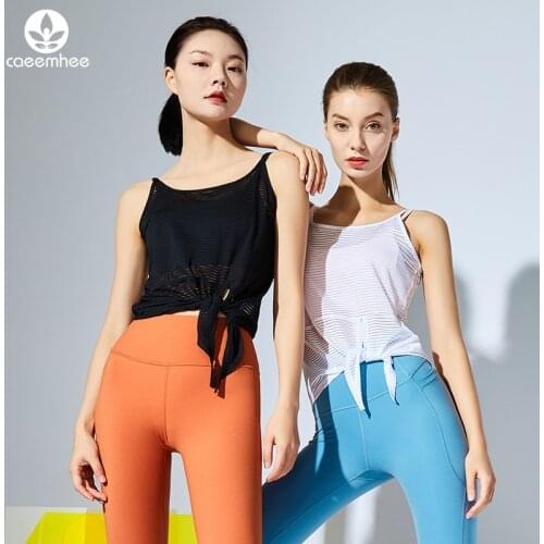 Women Sport Tops Loose Sleeveless Gym Top See-through Blouse Yoga Shirts Fitness T-shirts Running Tank Tops Workout Clothes