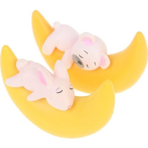 1pc Animal Model landscape dollhouse home miniature fairy garden decoration accessories Moon Dog Rabbit Bear figurine