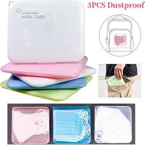 2 Pcs Mouth Cover Storage Single Use Mouth Cover PP Organizer Case Portable Organizer Box 4 Colors