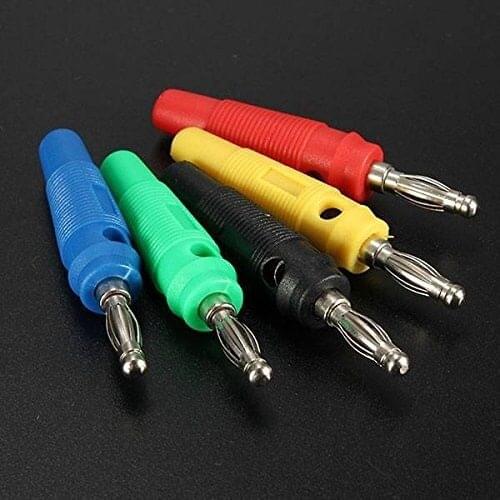 20 pcs 5 Color Amplifier Speaker Binding Post Nickel Plated 4mm Banana Jack Plug FOR Audio male Connectors Solder 55mm