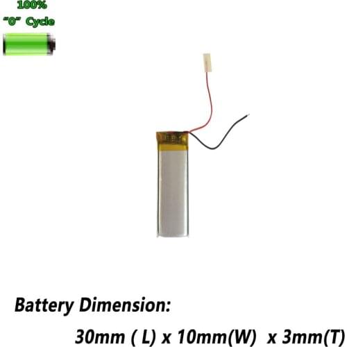 60mAh 301030 Battery For Smart Watch Mp3 MP4 Bluetooth headset Toys Sports Heaphone Recording Pen PDA Batterie Accumulator AKKU