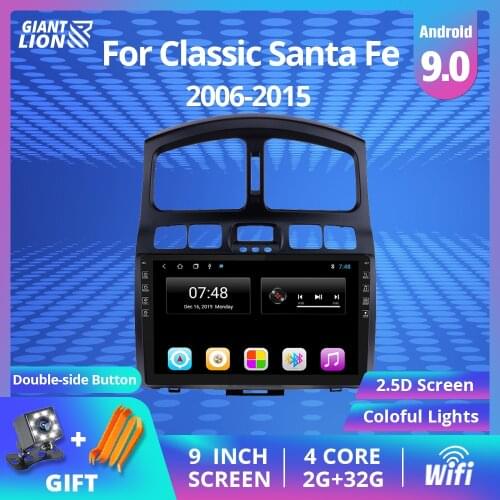 2Din Android Car Multimedia Player For Hyundai Classic Santa Fe 2006 2009-2015 GPS Navigation Car Audio Stereo Radio No 2DIN DVD