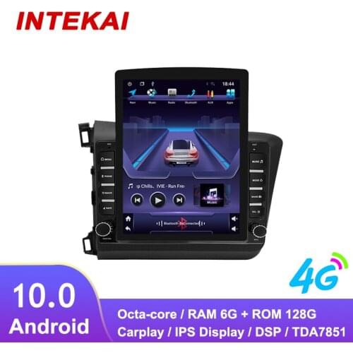 9.7" Vertical Style Tesla Screen Android 9 Car Radio GPS Navigation Autoradio multimedia player for Honda CIVIC LHD 2012 2015