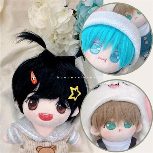 Free Shiping 15cm 20cm Baby Dolls Wig Cosplay Hair Wigs Accessories For BaekHyun Taehyung KangDaniel Plush Doll Plushies Toys