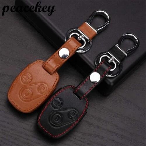 Genuine Leather key chain ring cover case holder ,car styling For Honda CR-V Fit Pilot Honda Accord Civic ,3 Button