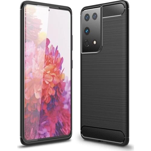 Soft Carbon Fiber Case For Samsung Galaxy S21 Ultra Case S20 Plus FE Note 20 Ultra 10 Lite Cover Phone Bumper For Samsung S21 5G