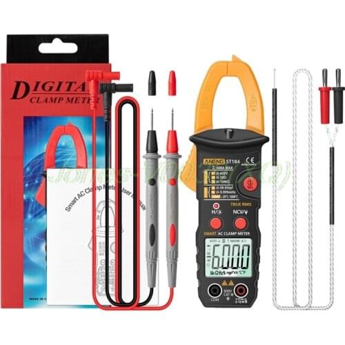 ST184 6000 Counts Digital Professional Multimeter Clamp Meter True RMS AC/DC Voltage Tester AC Current Hz Capacitance Ohm