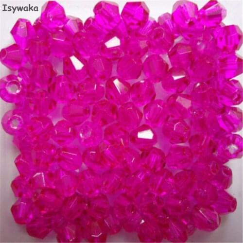 Isywaka Sale New Rose 100pcs 4mm Bicone Austria Crystal Beads charm Glass Beads Loose Spacer Bead for DIY Jewelry Making