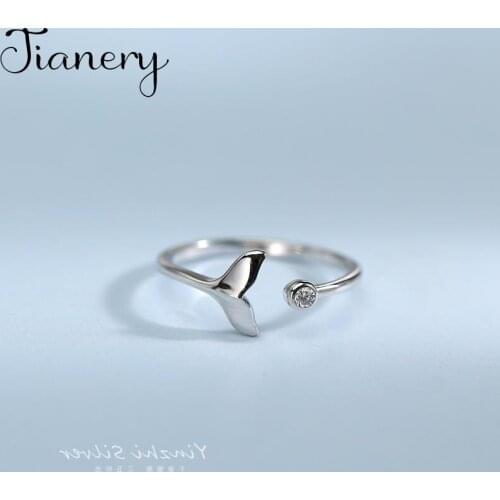 JIANERY Fashion Trendy Silver Color Mermaid Tail Rings For Women Vintage Large Finger Rings Girls Christmas Gifts