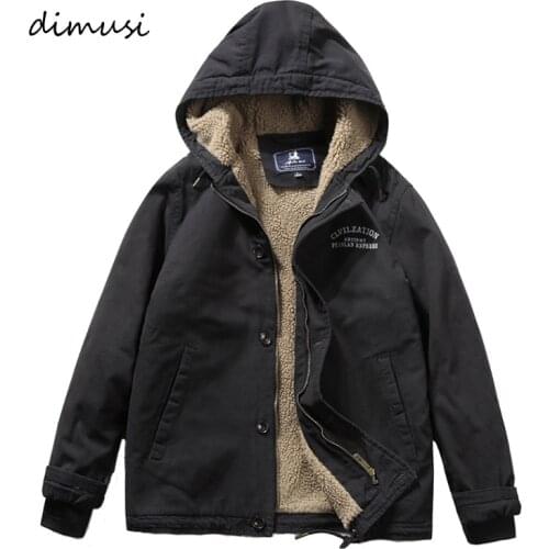 DIMUSI Mens Bomber Jacket Winter Fashion Fleece Warm Hooded Coats Casual Outwear Army Thermal Slim Fit Jackets Mens Clothing