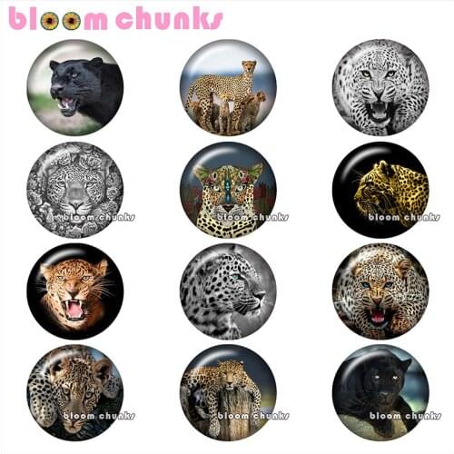 Leopard Mom Baby Round photo glass cabochon demo flat back Making findings 12mm/18mm/20mm/25mm A9843