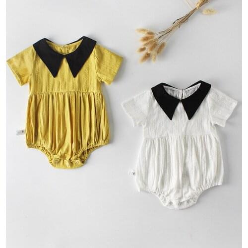 2019 Summer Baby Infant Rompers Baby Girls Short-Sleeved Rompers Cartoon Infant Jumpsuit Baby Toddler Clothes Free Drop Shipping