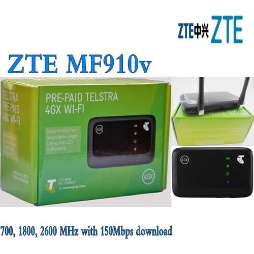 Lot of 10pcs Unlocked ZTE Hotspot MF 910v 150Mbps Pocket 4G Mobile Modem Router LTE plus 2pcs antenna
