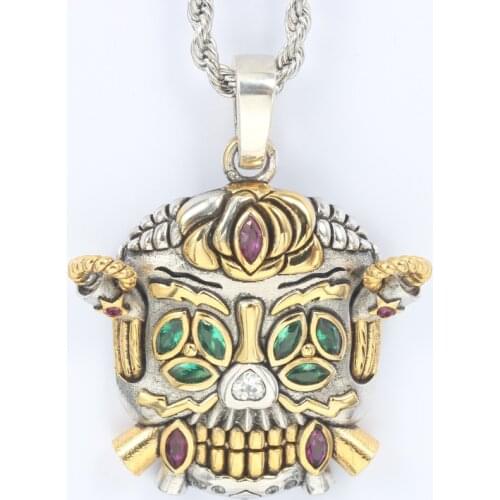 Men Skull Cosplay Movie Star Film Peripheral Products Sterling Silver Lucky Pendant