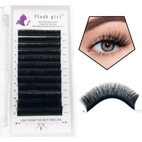 Flash girl Blooming Eyelash Extension 0.07BCD soft fan Eyelashes Auto Fan Private Label Custom Package Box Auto Flowering