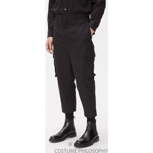 2021 New Men clothing Simple and classic style tooling Nine points pants Leisure slim trousers hairstylist plus size