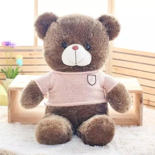 Khaki sweater cloth lovely 80cm teddy bear plush toy throw pillow birthday gift h879