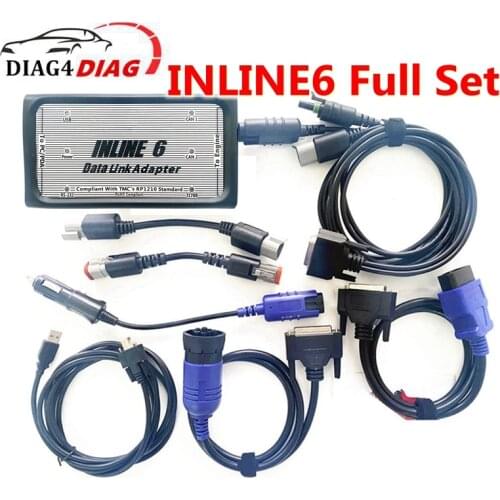 Full 8Cable for Cummins Truck INLINE 6 Data Link Adapter OBD2 Scanner Insite V7.62 cum-mins INLINE6 Heavy Duty Diagnostic Tool