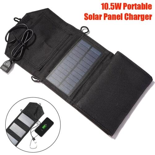 USB Output Portable SunPower Folding 10.5W Solar Cell Panel Charger for Smartphone Camping Hiking Power Supply Charging Device