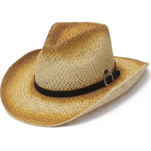 GEMVIE 2021 New Fashion Summer Hats For Men Women Straw Sun Hat Classical Unisex Cowboy Hat Breathable Stylish Summer Hats