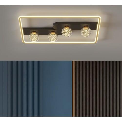 Modern led ceiling lamp simple home villa living room bedroom lamp interior lighting decoration chandeliers Brightnes Dimmable