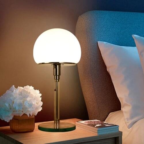 Glass table lamp living room bedroom post modern creative personality retro atmosphere study hotel table lamp tricolor light