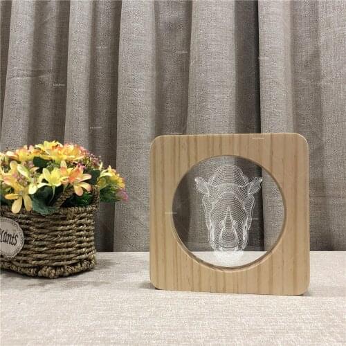 Elephant LED Table Light Wooden Parlor Night Lamp Bedroom Bedside Night Lamp Warm Light USB Charging Cartoon Animals