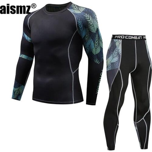 Aismz Thermal Underwear Men Thermo Clothes Long Johns Thermal Tights Winter Compression Underwear Quick Dry pantalon termico