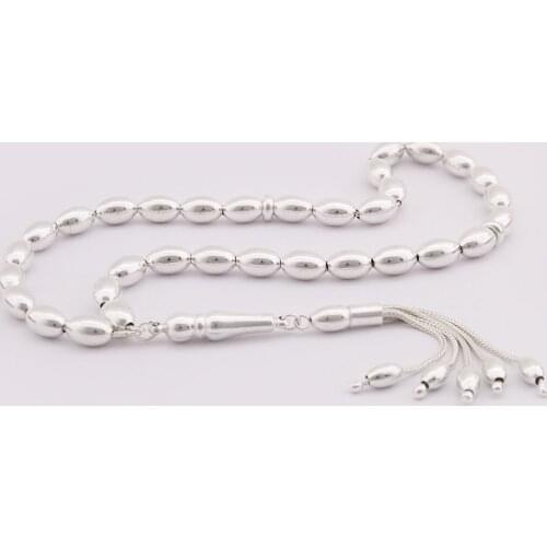 Tesbihane Four Tassels Barley Cut 925 Sterling Silver Prayer Beads