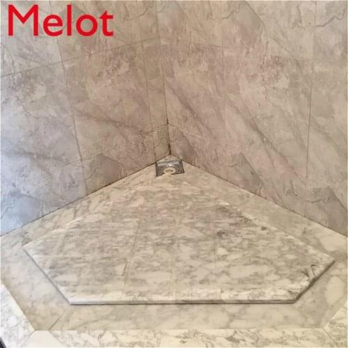 High-End Luxury Customized Shower Non-Slip Slot Broaching Marble Pedal Stone Base Home Modern Bathroom Tile