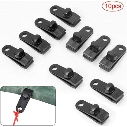 1/10pcs Reusable heavy duty linoleum clip Fixed Plastic Clip For Outdoor TentOutdoor Mini Black Hangers