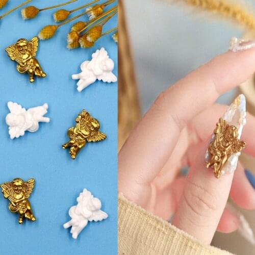 10pc/bag Retro-Baroque Angel charms 3D Baby Ornament Manicure Decorations DIY Nail Art Rhinestones#18mm