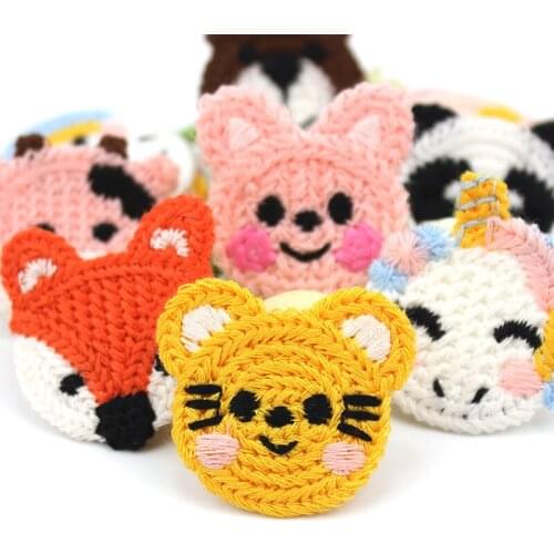 24Pcs Cartoon Animals Woolen Yarn Embroidery Patches Appliques For DIY Headwear Hairpin Clothing Bag Crafts Decor Accessories