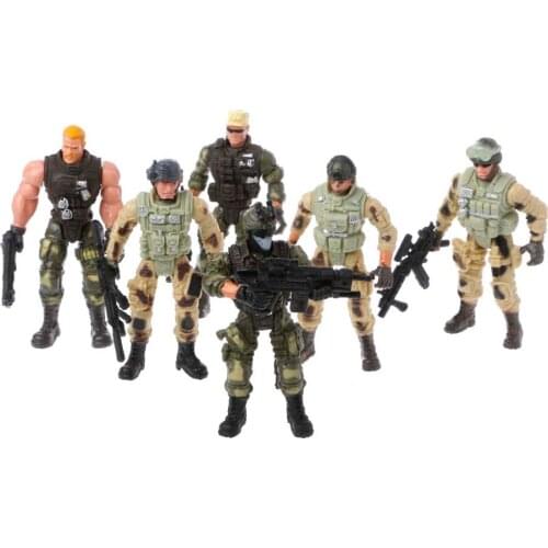 6Pcs/Set Action Figure Army Soldiers Toy with Weapon Military Figures Child Toy