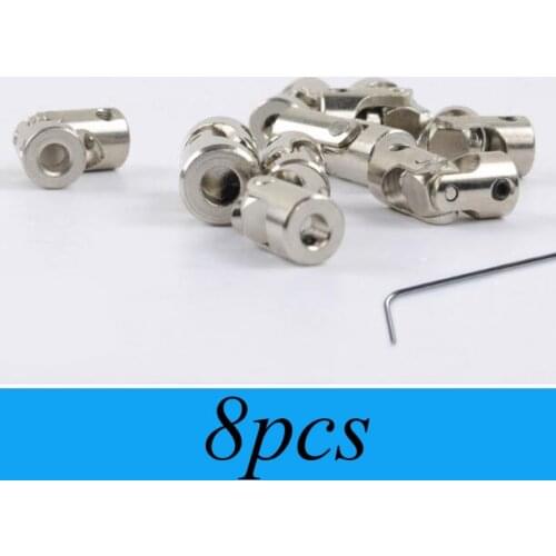 8PCS Metal Cardan Joint Universal Joint Coupling Spare Part For DIY Model 2/3/3.175/4/5/6/8/10mm to 2/2.3/3/3.17/4/5/6/8/10mm