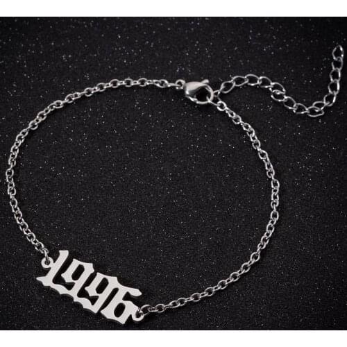 Hfarich Stainless Steel Letter Year Number Adjustable Bracelets For Women Pulseras Mujer Best Friend Gift 2021