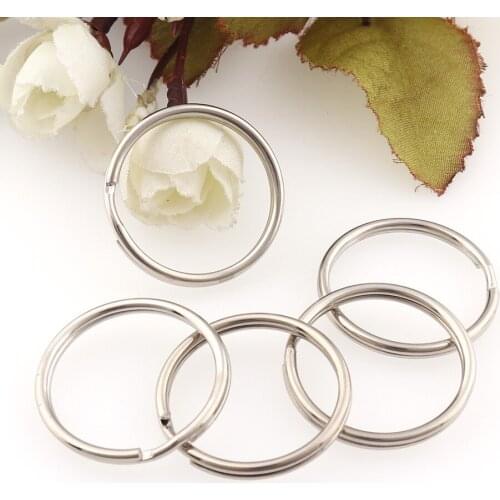 20pcs Silver 30mm Keychains Circle Keyring Findings Fit DIY Keychain Rings Circles Accessories