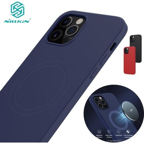 For iPhone 12 Pro Max Case Magnetic Silicone Case With Built-in Magnets For iPhone12 Pro Back Cover NIllkin Flex Pure Pro Case