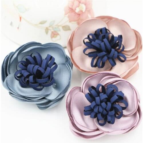 Free Shipping 10PCS handmade Fabric Flower Patch Fit for Girl Lady Hair Jewelry Garment Decoration Flatback Floral Patchs