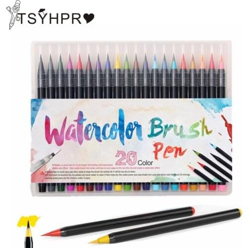 Soft Watercolor Brush Pen 12/20/48 Colors Sketching Markers for Drawing Calligraphy Pen Art Supplies