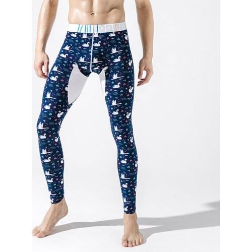 New Winter Men Fashion sexy Long Johns Cotton Thermal Underwear Warm elasticity Tight Single Long Leggings Pants High Quality